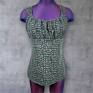 Y2K Ann Taylor Women's Medium Smocked Waist Ruched Bodice Tank Top L83